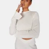 Public Desire Long Sleeve High Neck Ribbed Knitted Crop Top | Women Knitwear