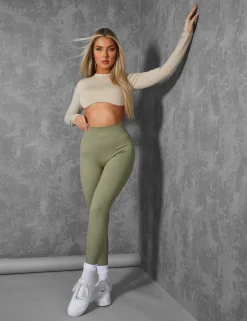 Public Desire Long Sleeve Underbust Crop Top | Women Tops