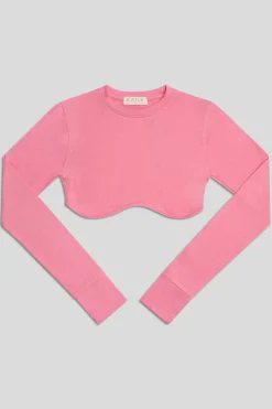Public Desire Long Sleeve Underbust Crop Top | Women Tops