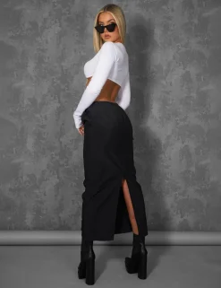 Public Desire Long Sleeve Underbust Crop Top | Women Tops