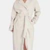 Public Desire Longline Pu Belted Trench | Women Outerwear & Jackets
