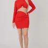 Public Desire Loop Ruched Metal Hardware Mini Skirt | Women Skirts