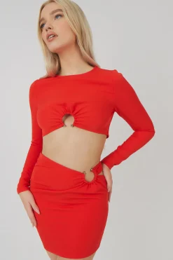 Public Desire Loop Ruched Metal Hardware Mini Skirt | Women Skirts
