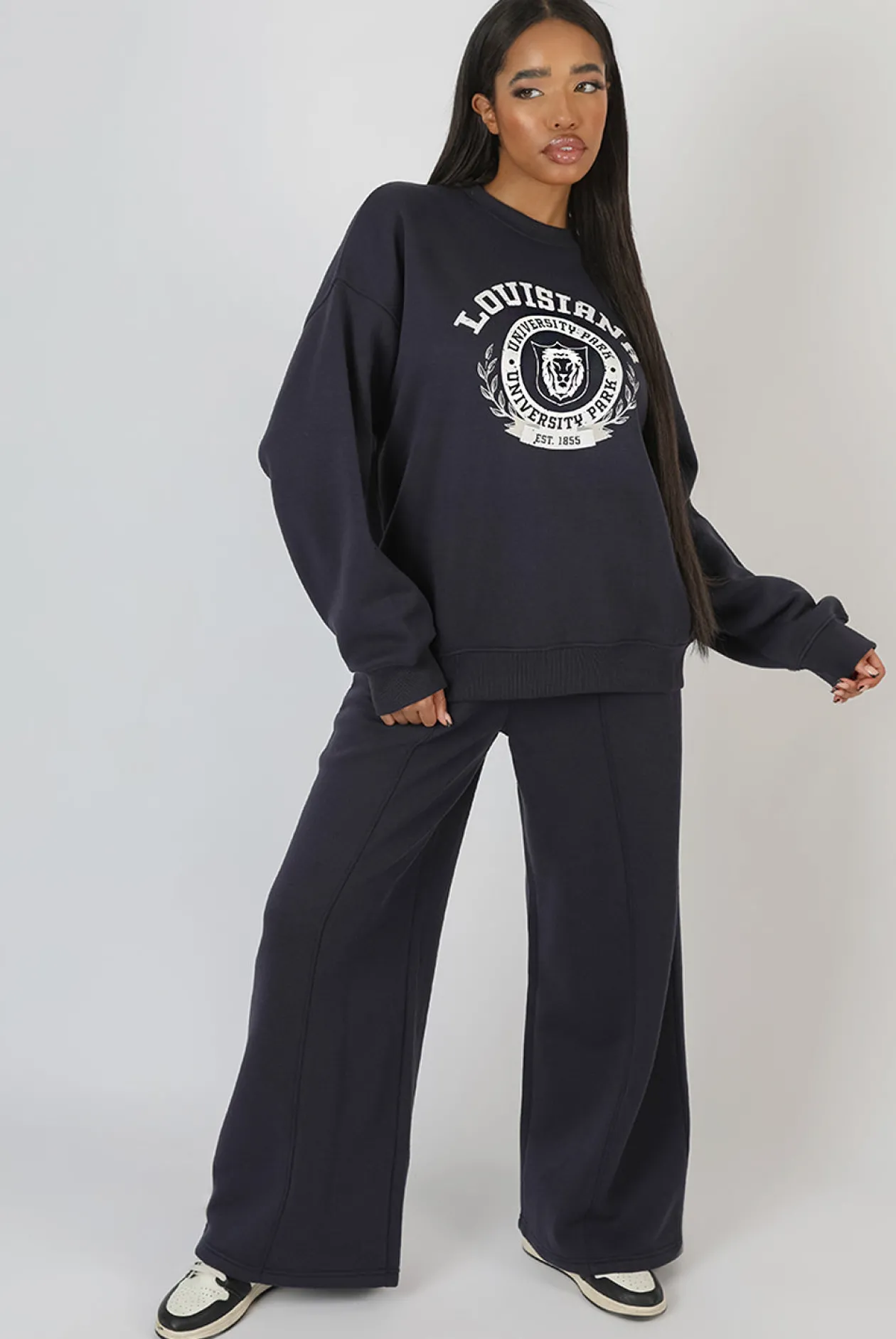 Public Desire Louisiana Graphic Sweatshirt Ink Blue | Women Sweatshirt & Hoodies