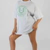 Public Desire Manhattan Embroidered T-Shirt Dress Marl | Women Dresses