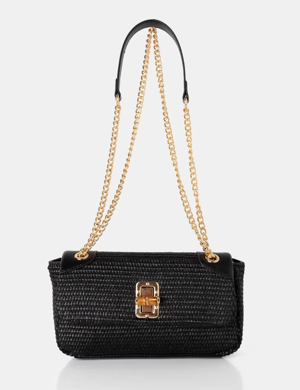 Public Desire Mara Raffia Gold Chain Detail Adjustable Shoulder Bag | Women Crossbody And Shoulder Bags