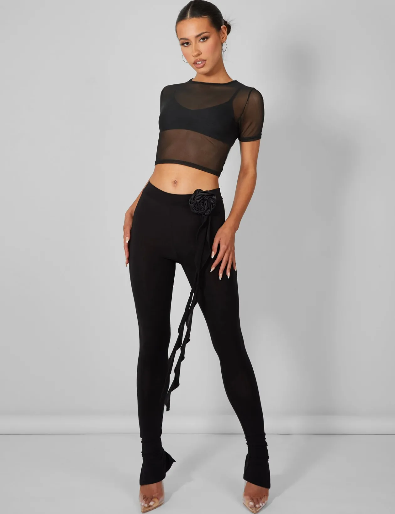 Public Desire Mesh Fitted T-Shirt | Women Tops