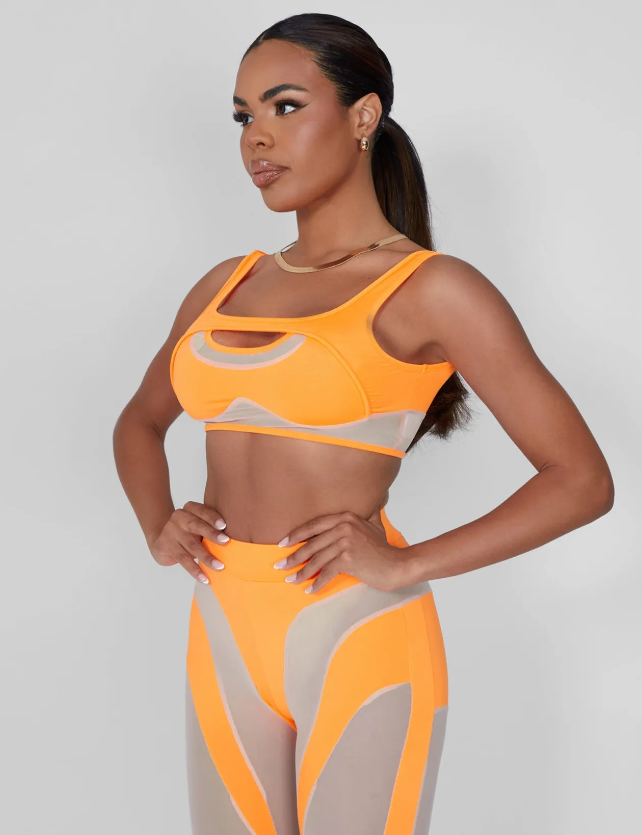 Public Desire Mesh Illusion Insert Sleeveless Crop Top | Women Tops