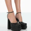 Public Desire Moonchild Pu Closed Toe Statement Platform Block Heels | Women Platform Heels
