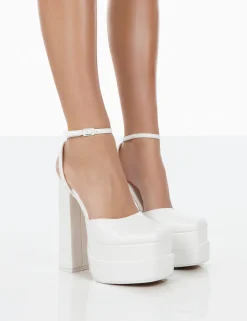 Public Desire Moonchild Pu Closed Toe Statement Platform Block Heels | Women Platform Heels