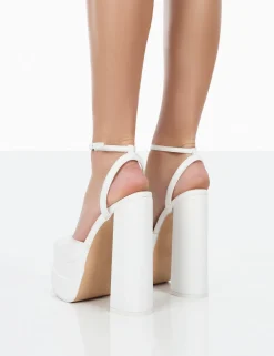 Public Desire Moonchild Pu Closed Toe Statement Platform Block Heels | Women Platform Heels