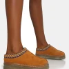 Public Desire Nala Faux Suede Embroidered Slipper Platform Boots | Women Ultra Mini Boots