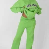 Public Desire New York Split Hem Straight Joggers Green | Women Jogger & Leggings