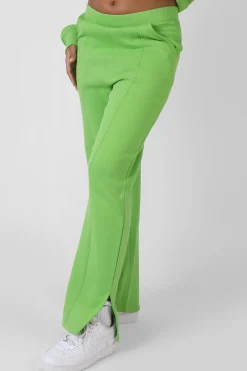 Public Desire New York Split Hem Straight Joggers Green | Women Jogger & Leggings