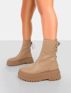 Public Desire Noelle Platform Chunky Sole Lace Up Detail Ankle Boots | Women Chunky Boots