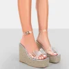 Public Desire Ocean Beach Patent Bow Platform Wedge Heels | Women Wedges
