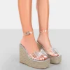 Public Desire Ocean Beach Patent Bow Platform Wedge Heels | Women Wedges