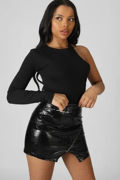 Public Desire One Sleeve Asymmetric Bodysuit | Women Bodysuits