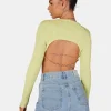 Public Desire Open Chain Back Knitted Crop Top | Women Knitwear