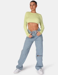 Public Desire Open Chain Back Knitted Crop Top | Women Knitwear