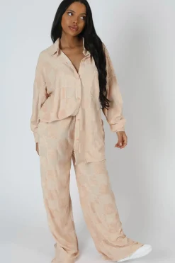 Public Desire Oversized Checkerboard Towelling Shirt | Women Tops