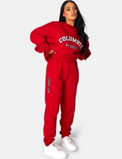 Public Desire Oversized Columbia Embroide Slogan 90S Joggers | Women Jogger & Leggings