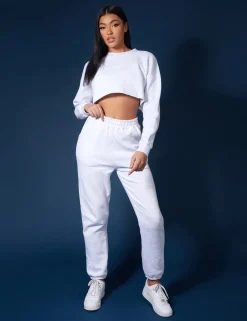 Public Desire Oversized Cropped Sweat Marl | Women Sweatshirt & Hoodies