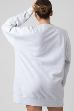 Public Desire Oversized Graphic Sweater Dress Grey | Women Sweatshirt & Hoodies
