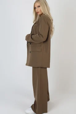 Public Desire Oversized Longline Double Breasted Pocket Detail Blazer | Women Outerwear & Jackets