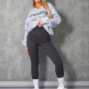 Public Desire Oversized Stockholm Slogan Rugby Sweatshirt Grey Marl | Women Curve