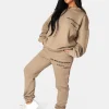 Public Desire Oversized Text Detail Hoodie Elm | Women Sweatshirt & Hoodies
