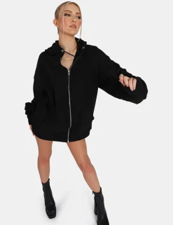 Public Desire Oversized Zip Through Hoodie | Women Sweatshirt & Hoodies