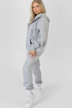 Public Desire Oversized Zip Through Hoodie Grey | Women Sweatshirt & Hoodies