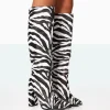 Public Desire Posie Pu Knee High Block Heel Boots | Women Knee High Boots