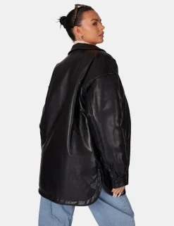 Public Desire Pu Padded Shacket | Women Outerwear & Jackets