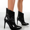 Public Desire Quinn Patent Heeled Stiletto Ankle Boots | Women Heeled Boots