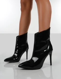 Public Desire Quinn Patent Heeled Stiletto Ankle Boots | Women Heeled Boots