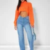 Public Desire Roll Neck Cropped Cable Knitted Jumper | Women Knitwear