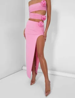 Public Desire Rose Detail Cut Away Bandeau Top | Women Tops