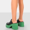 Public Desire Sandi Pu Chunky Sole Block Heeled Mules | Women Chunky Boots