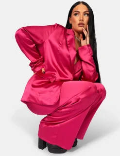 Public Desire Satin Dad Blazer | Women Outerwear & Jackets