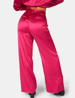 Public Desire Satin Wide Leg Tailored Trousers | Women Trousers