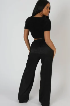 Public Desire Satin Zebra Print Wide Leg Trousers | Women Trousers