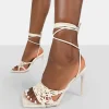 Public Desire Seabreeze Rope Woven Lace Up Square Toe Heels | Women Square Toe Heels