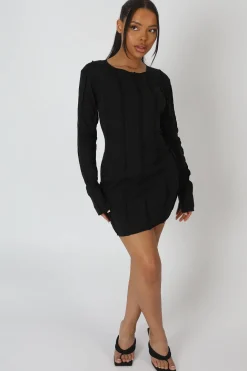 Public Desire Seam Detail Long Sleeve Mini Dress | Women Dresses