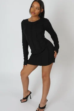 Public Desire Seam Detail Long Sleeve Mini Dress | Women Dresses