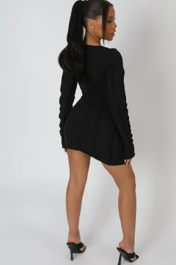 Public Desire Seam Detail Long Sleeve Mini Dress | Women Dresses