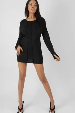 Public Desire Seam Detail Long Sleeve Mini Dress | Women Dresses