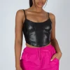 Public Desire Seam Pu Corset Top | Women Tops