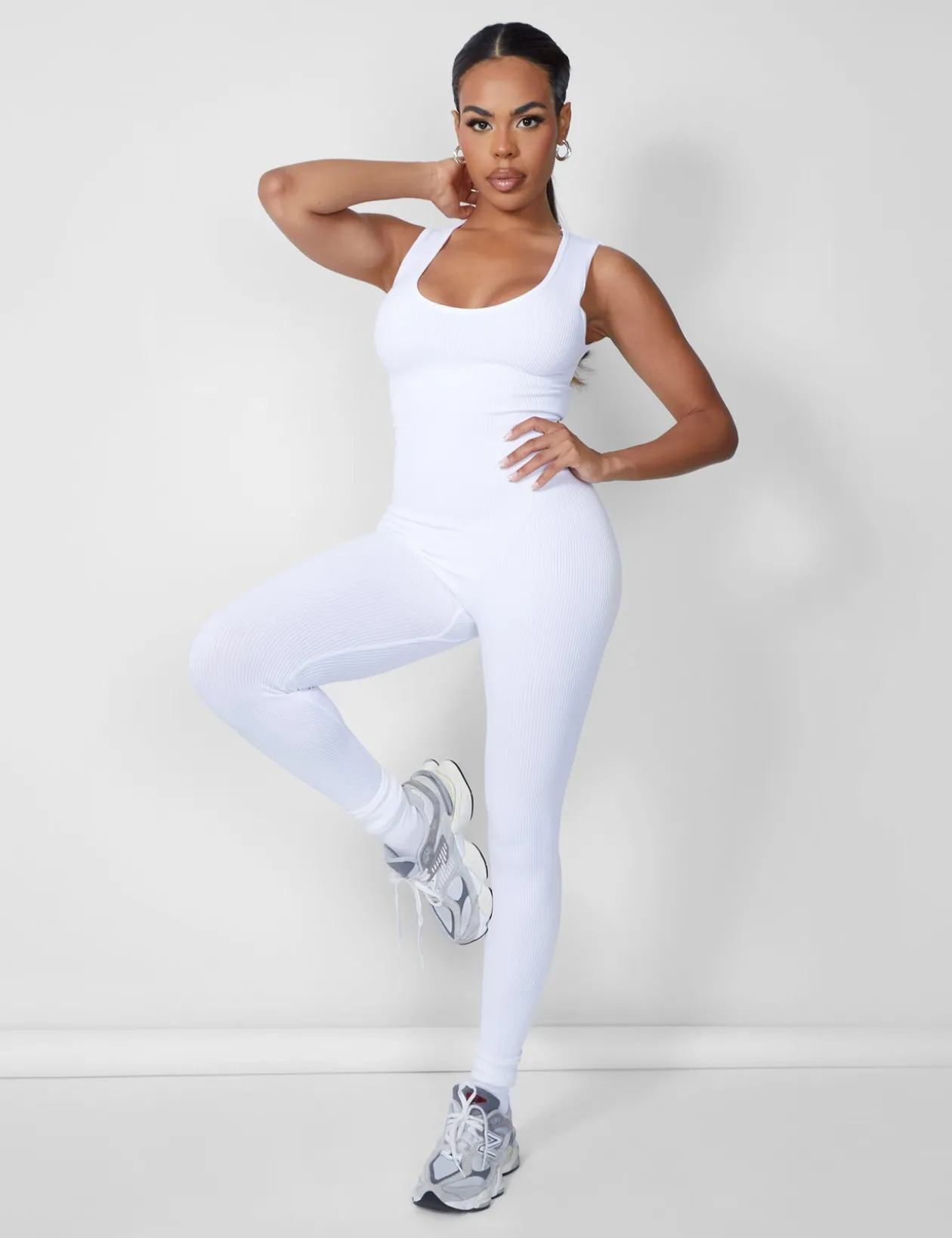Public Desire Seamless V Front Sleeveless Unitard | Women Jumpsuits & Playsuits